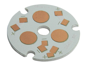 Heat Spreader, 3 SMD 8mm LEDS